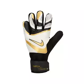 Nike Match Jnr GK Gloves (White/Black/Metallic Gold)