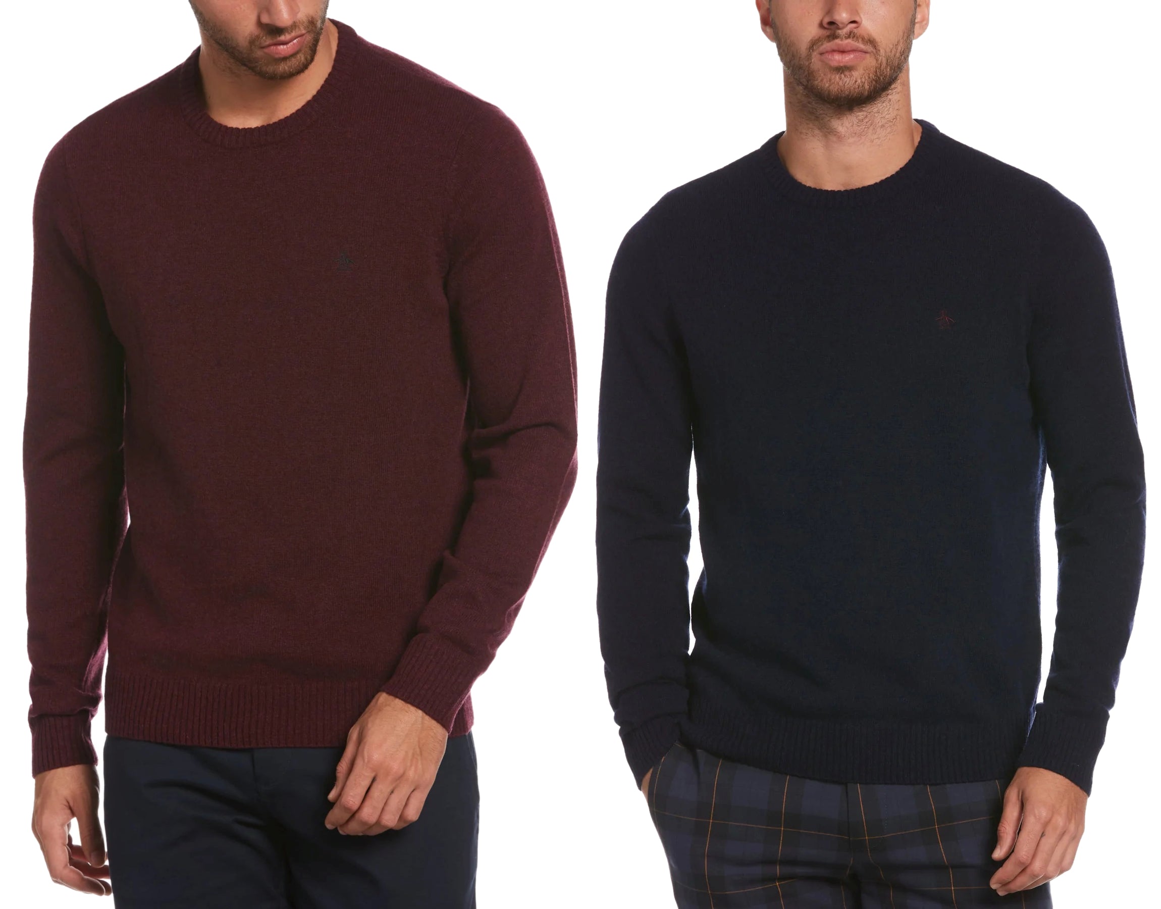 Original Penguin Mens Knit Lambswool Crew Neck Jumper