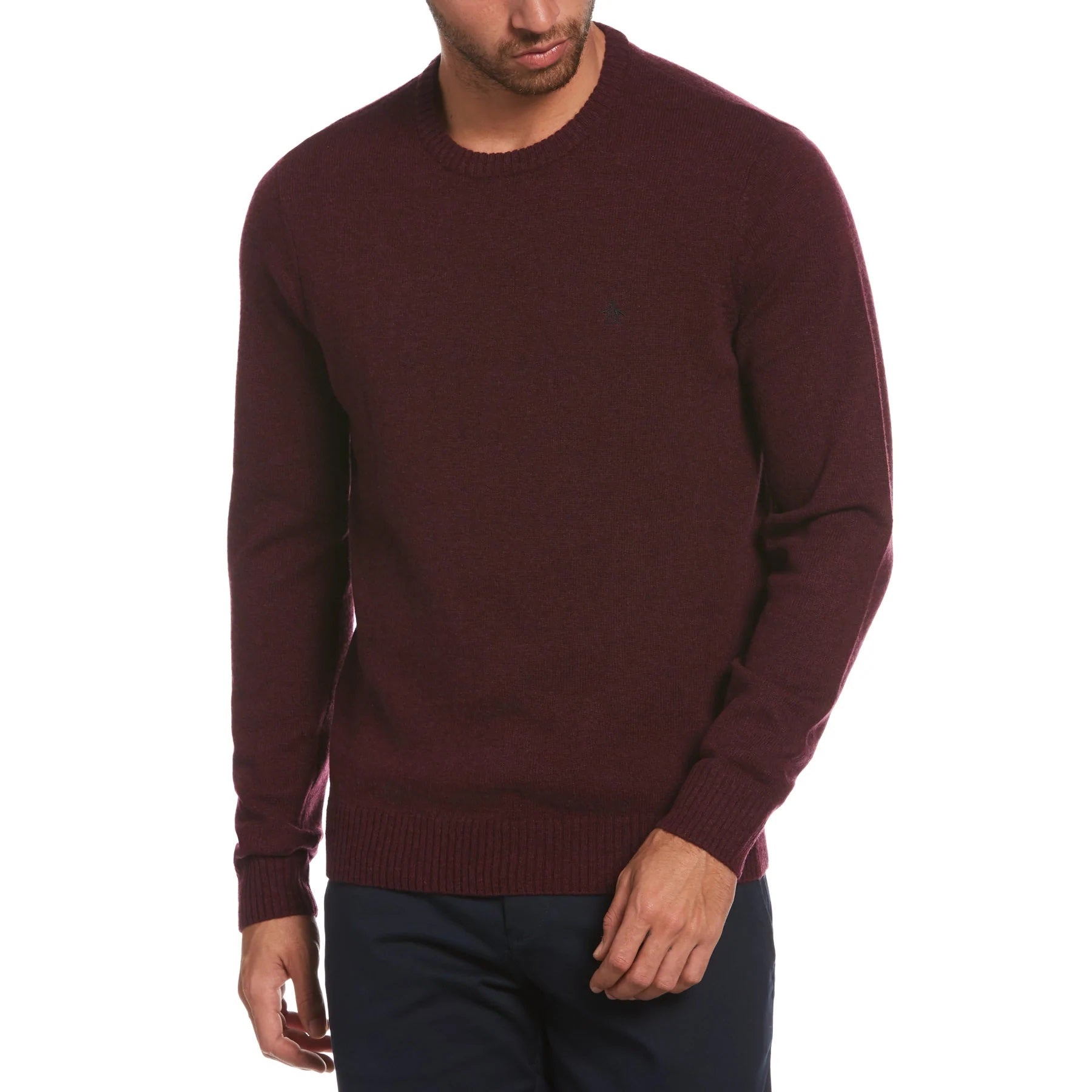 Original Penguin Mens Knit Lambswool Crew Neck Jumper