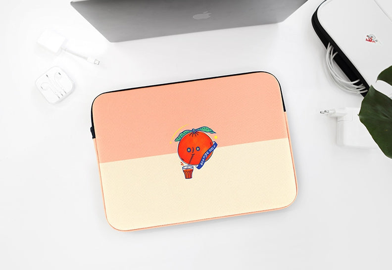 Pink Orange Graphic Laptop Sleeves 13 15 inch Cases Protective Covers Handbags Square Pouches Designer Artist Prints Cute Lightw