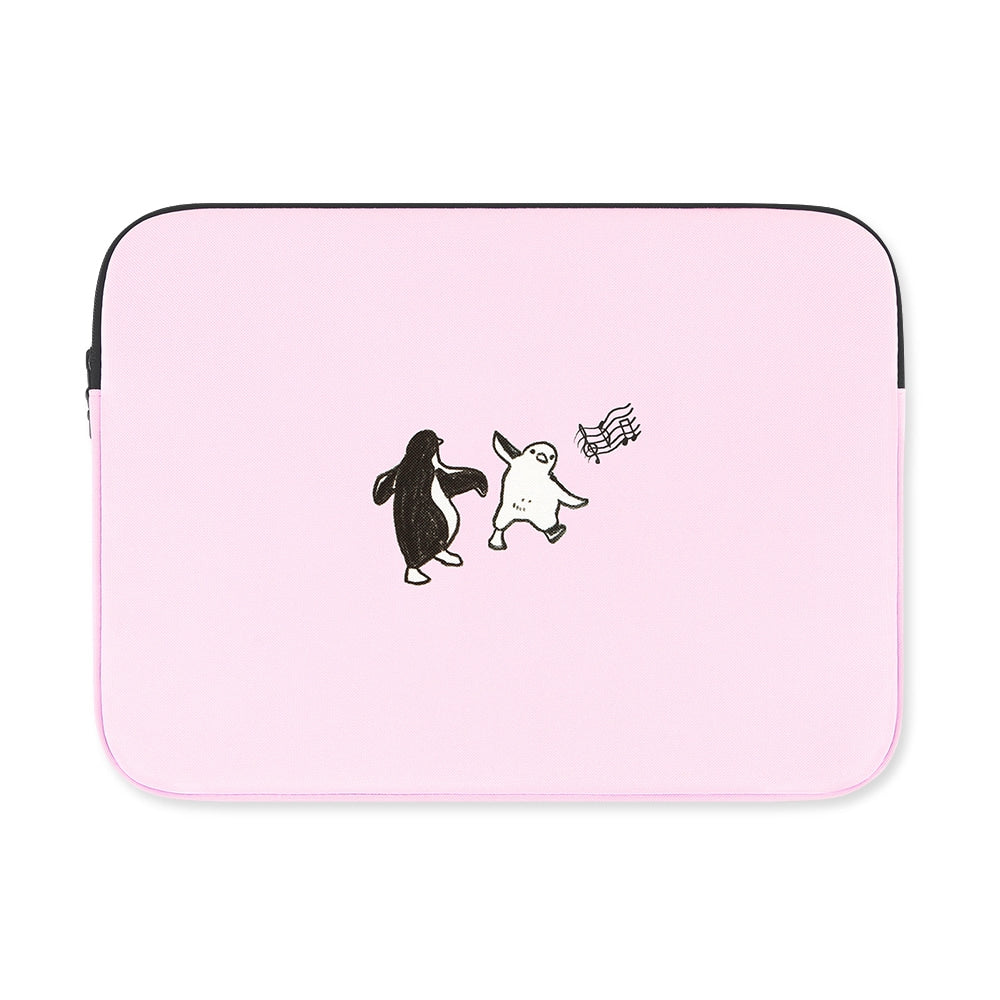 Pink Penguin Graphic Laptop Sleeves 13 15 inch Cases Protective Covers Handbags Square Pouches Designer Artist Prints Cute Light