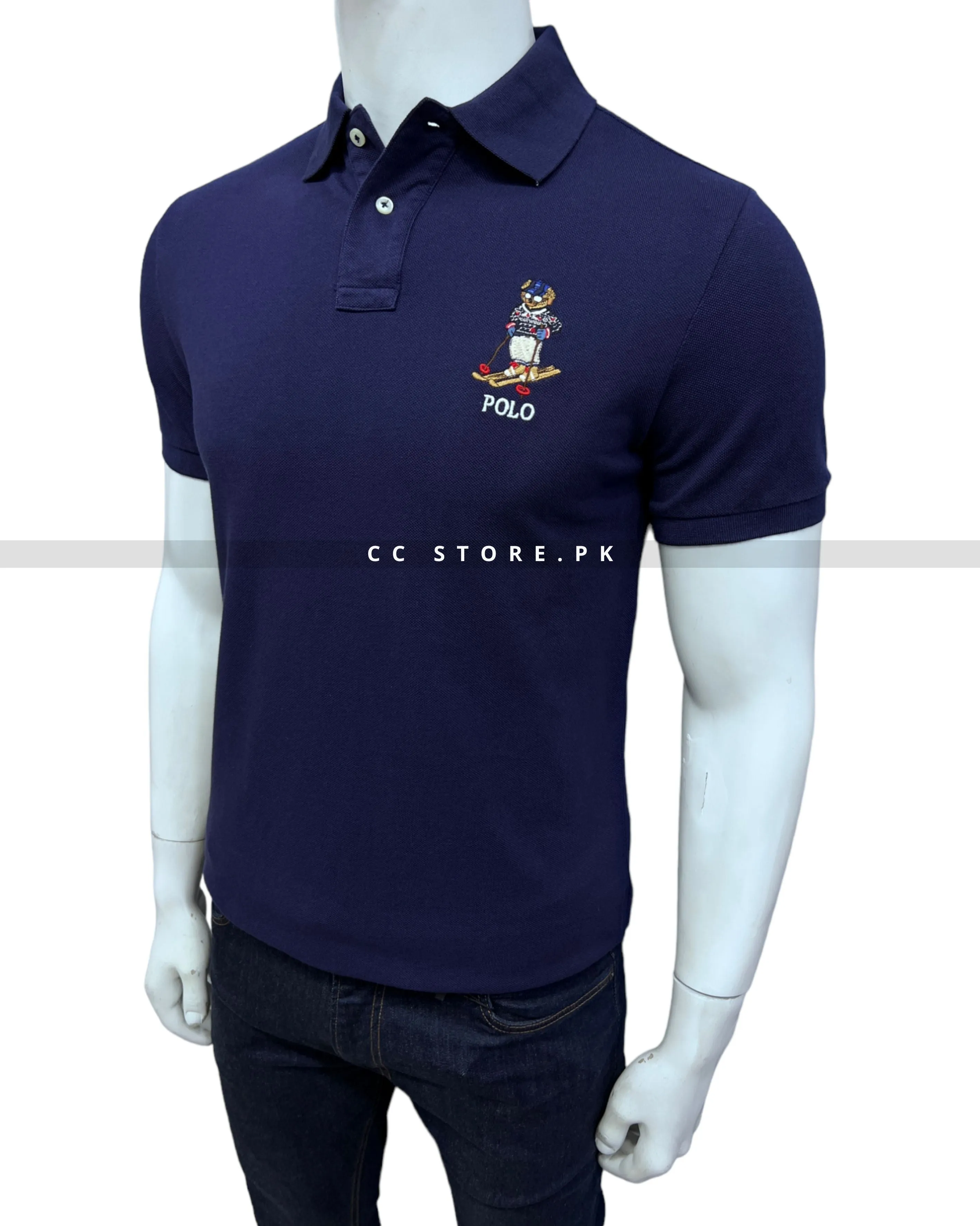 RL Skiing Bear Navy Blue Polo