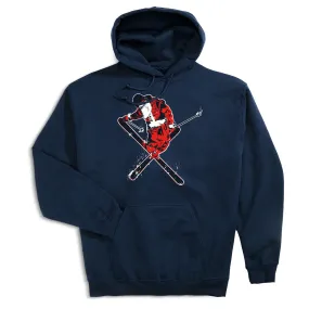 Skiing Hooded Sweatshirt - Freestyle Santa 