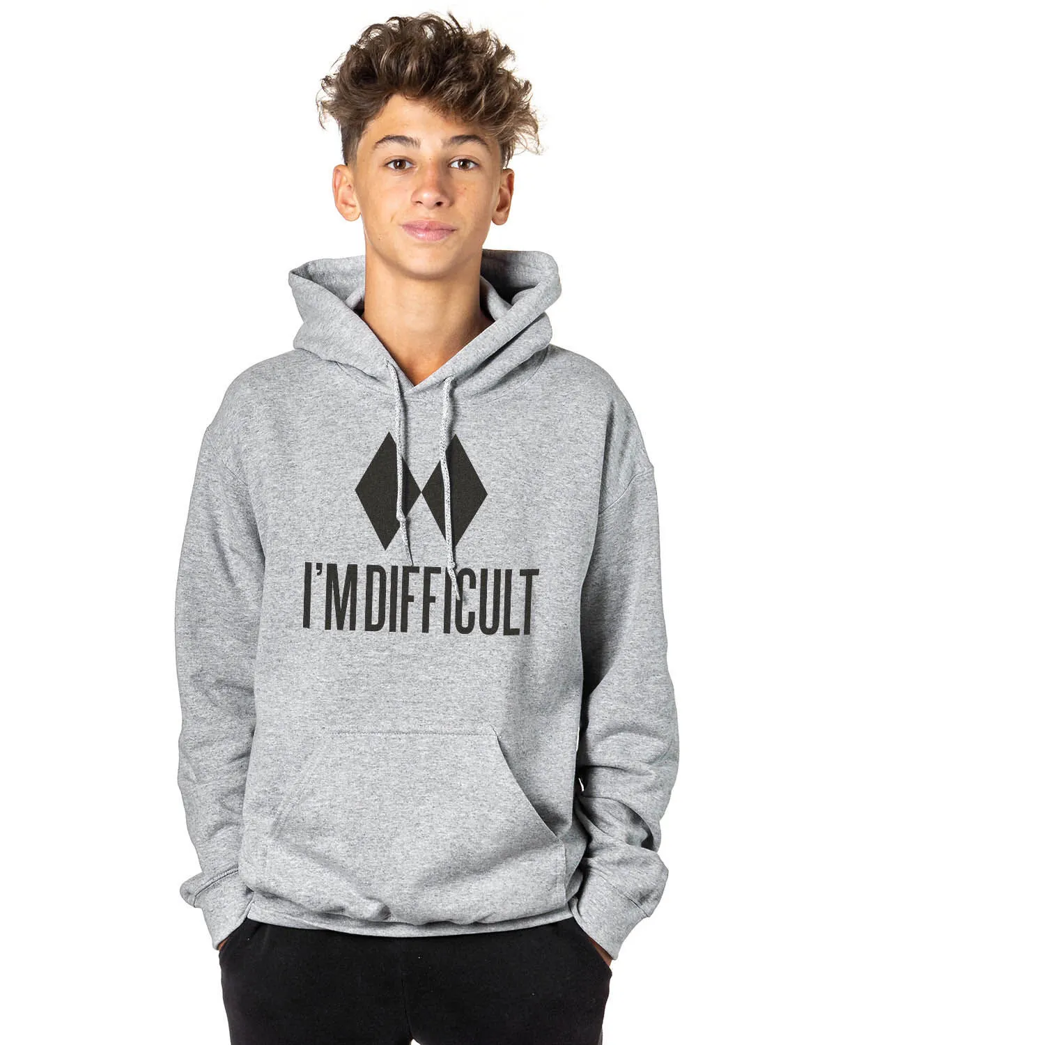 Skiing Hooded Sweatshirt - I'm Difficult 