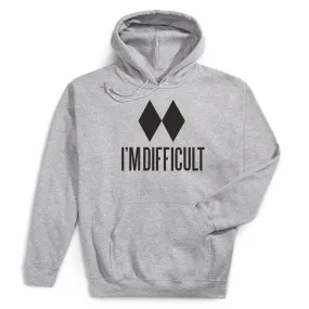 Skiing Hooded Sweatshirt - I'm Difficult 