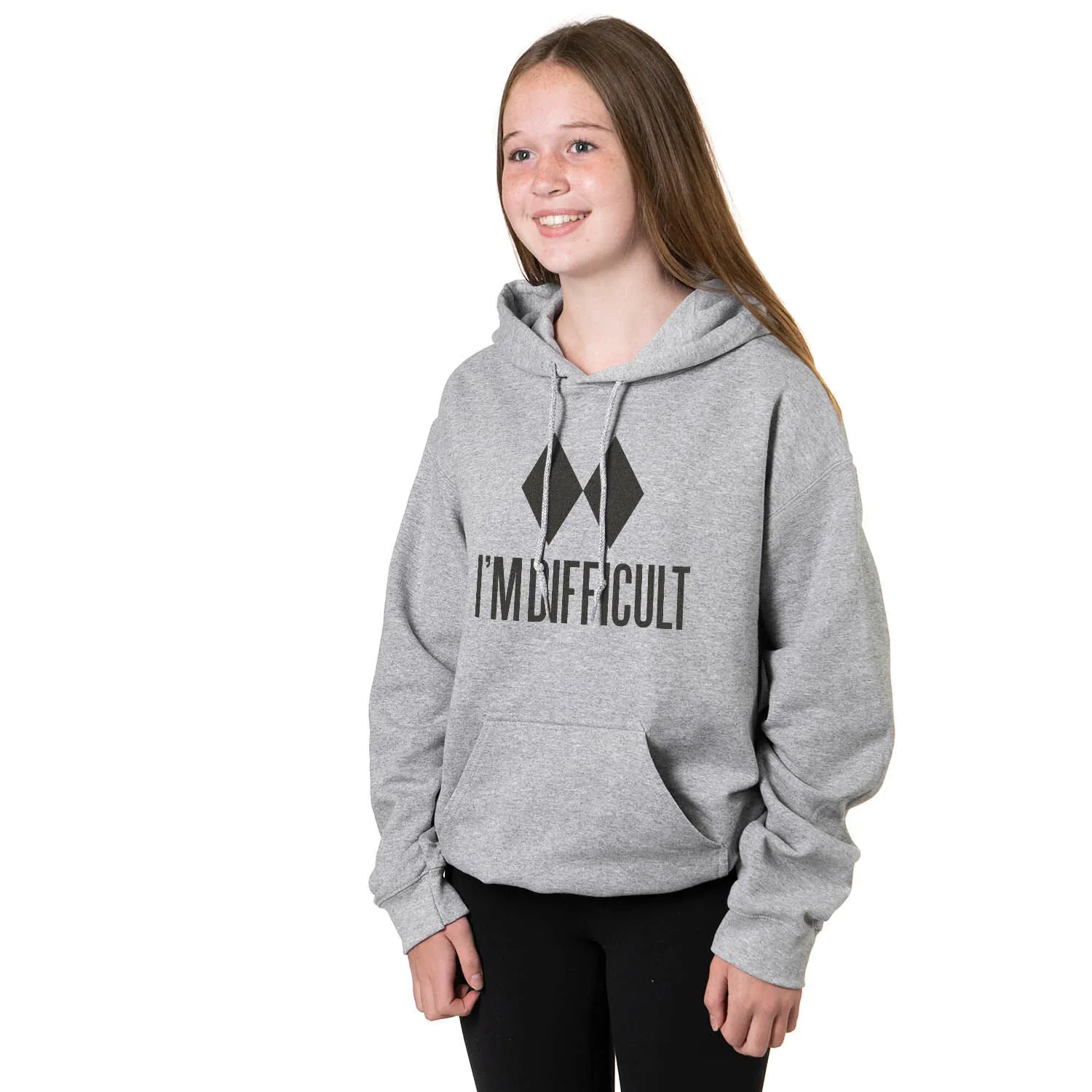 Skiing Hooded Sweatshirt - I'm Difficult 