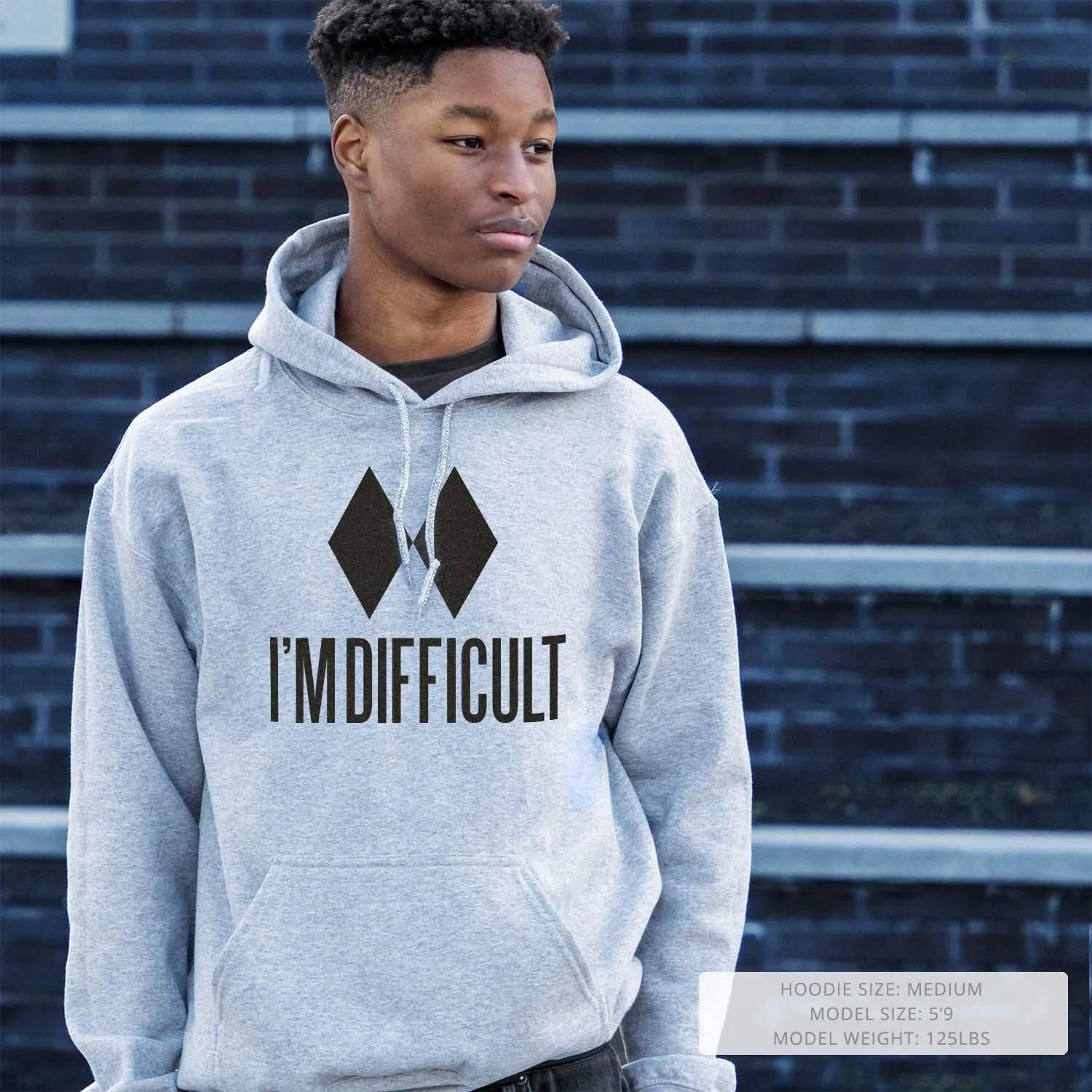 Skiing Hooded Sweatshirt - I'm Difficult 