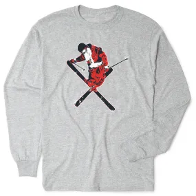 Skiing Tshirt Long Sleeve - Freestyle Santa 