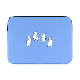 Sky Blue Bear Laptop Sleeves iPad 11 13 15inch Cases Pouches Protective Covers Purses Handbags Square Cushion Designer School Co