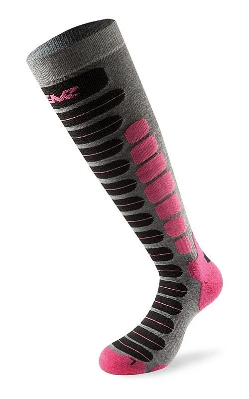 socks Lenz Skiing 2.0 - Gray/Pink