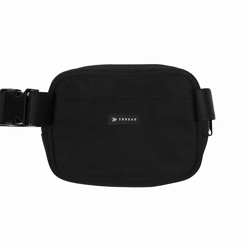 Solid Black Belt Bag