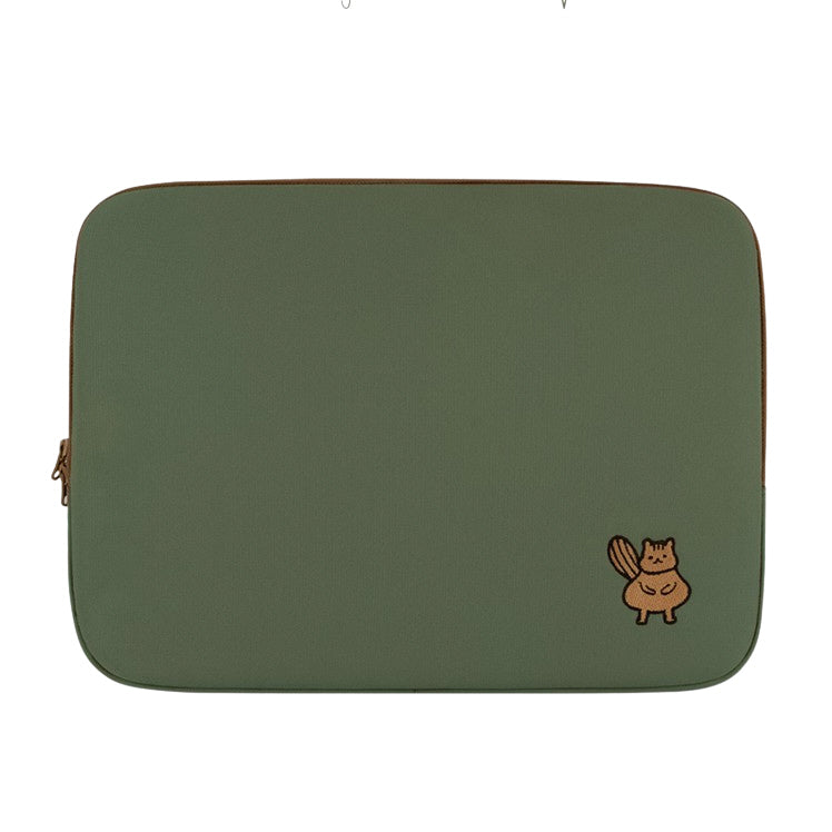 Squirrel embroidery Graphic iPad11 13 14 15inch Laptop Sleeves Cases Pouches Protective Covers Purses Handbags Square Cushion De