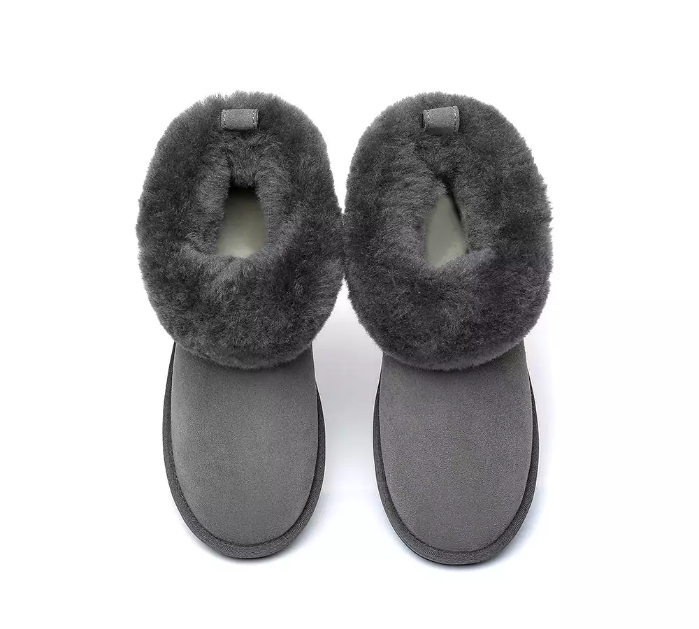 TARRAMARRA Emmy Women Sheepskin Slippers Fluffy Collar