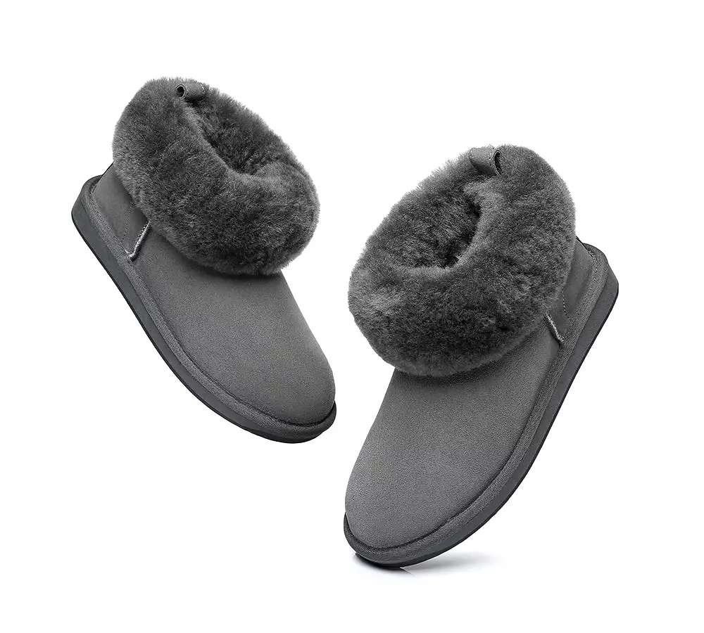 TARRAMARRA Emmy Women Sheepskin Slippers Fluffy Collar