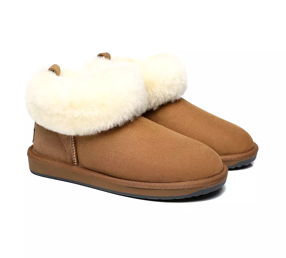 TARRAMARRA Emmy Women Sheepskin Slippers Fluffy Collar