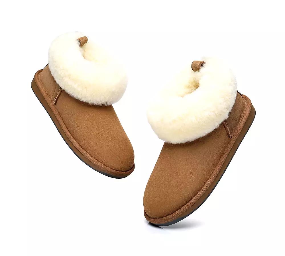 TARRAMARRA Emmy Women Sheepskin Slippers Fluffy Collar