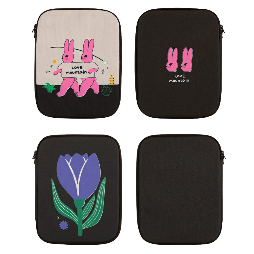 Tulip Rabbit Graphic Laptop Sleeves iPad Fitted Cases Tablet Pouches Protective Covers Purses Handbags Square Cushion Designer S