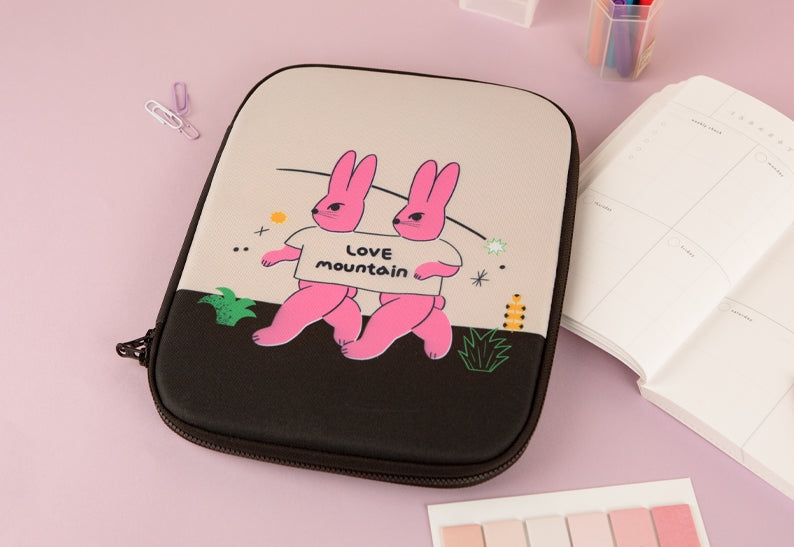 Tulip Rabbit Graphic Laptop Sleeves iPad Fitted Cases Tablet Pouches Protective Covers Purses Handbags Square Cushion Designer S