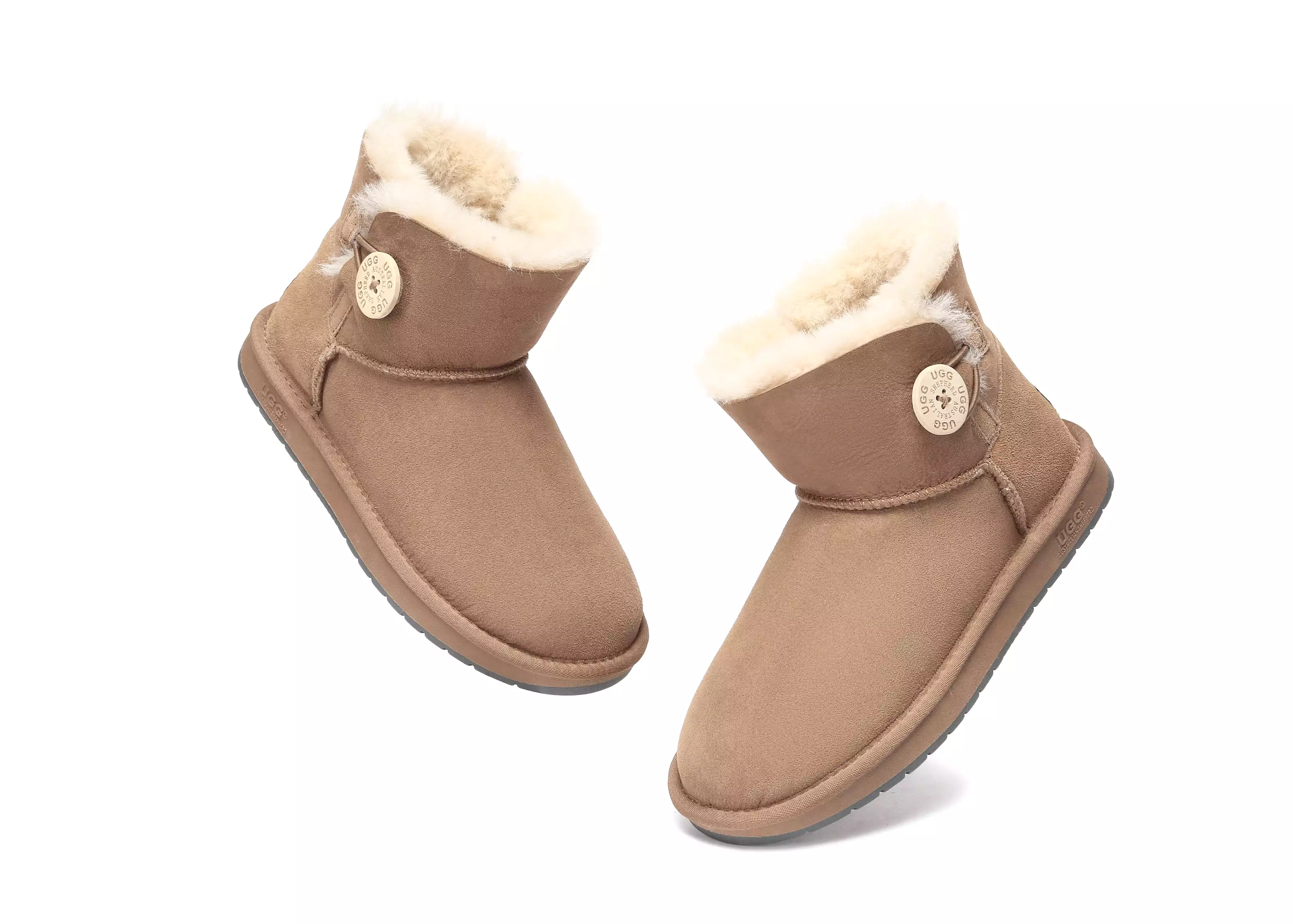 UGG Australian Shepherd Australia Premium Double Face Sheepskin Water Resistant Mini Button Boots