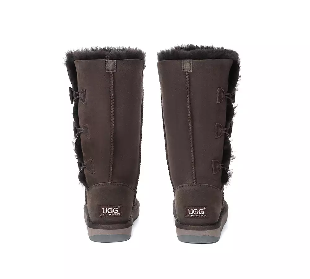 UGG Australian Shepherd Australian Premium Double Face Sheepskin Tall Triple Button Water Resistant Boots