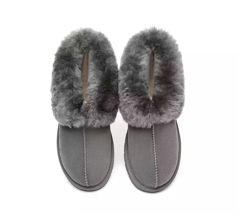 UGG Australian Shepherd Slippers, Australia Premium Double Face Sheepskin,Unisex Ankle Collar Slipper Mallow