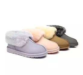 UGG Australian Shepherd Slippers, Australia Premium Double Face Sheepskin,Unisex Ankle Collar Slipper Mallow