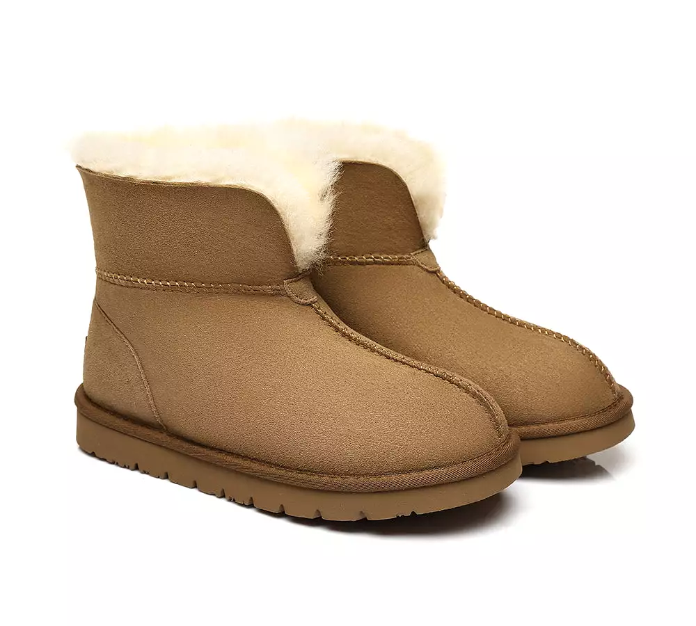 UGG Australian Shepherd Slippers, Australia Premium Double Face Sheepskin,Unisex Ankle Collar Slipper Mallow