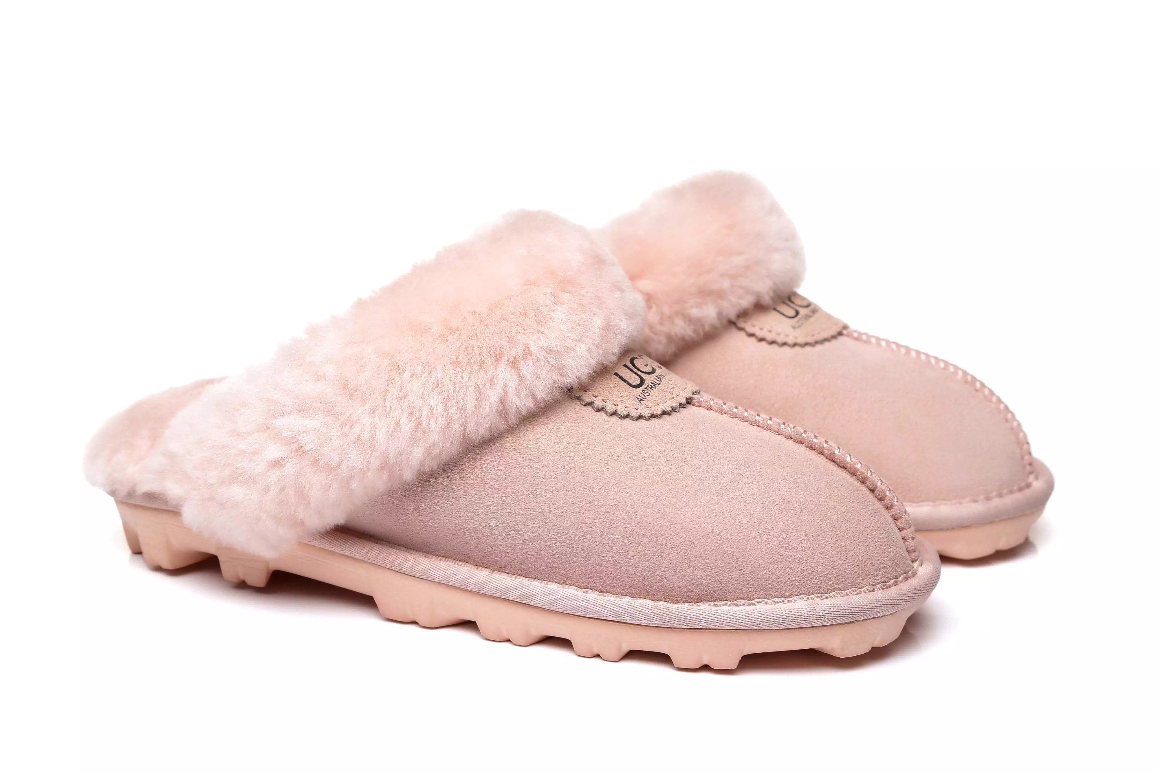 UGG Australian Shepherd Women Slippers Premium Australia Sheepskin Wool Waffle Scuff