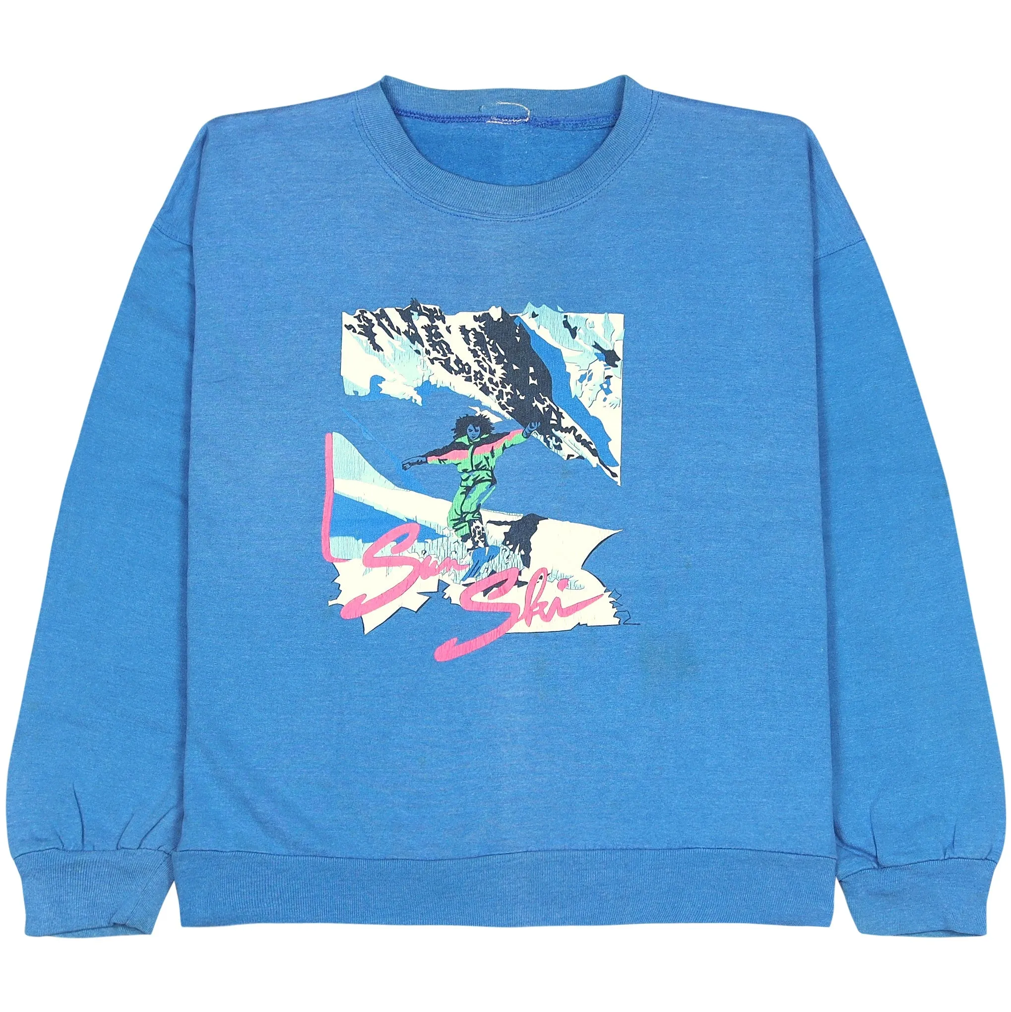 Vintage Skiing Blue Sweatshirt