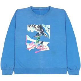 Vintage Skiing Blue Sweatshirt