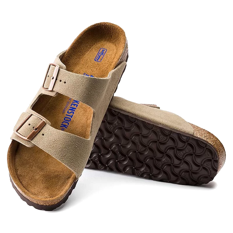 Women's Arizona Soft Footbed Sandals in Suede Taupe