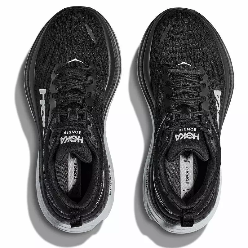 WOMENS HOKA BONDI 8 BLACK / WHITE 1127952