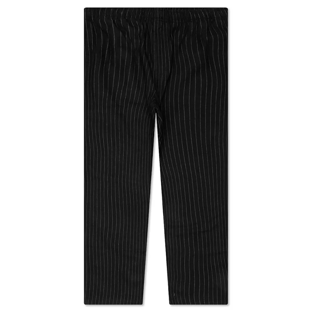 Wool Stripe Beach Pant - Black