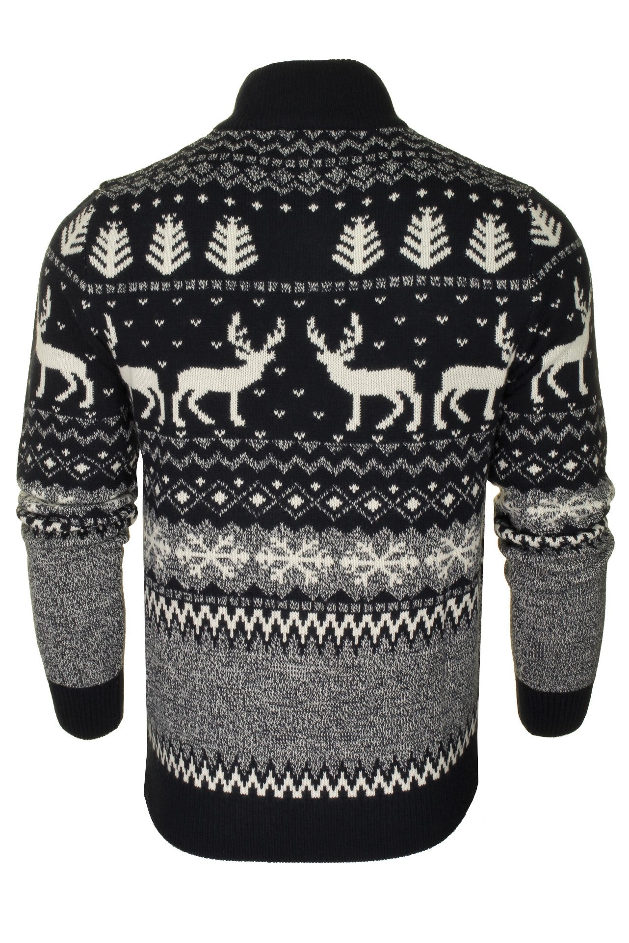 Xact Mens 1/4 Zip Reindeer Xmas/ Christmas Jumper