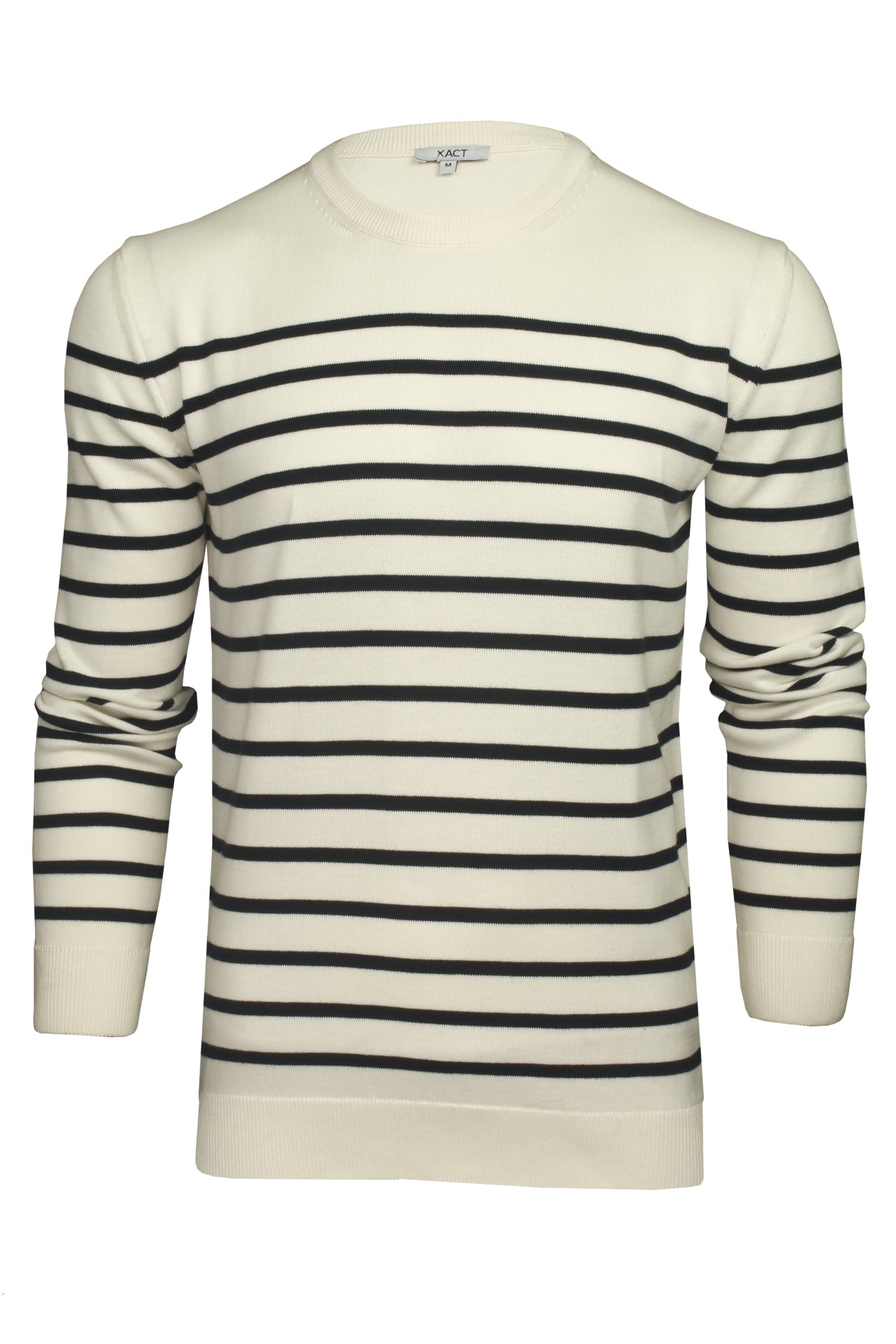 Xact Mens Breton Stripe Pure Cotton Jumper