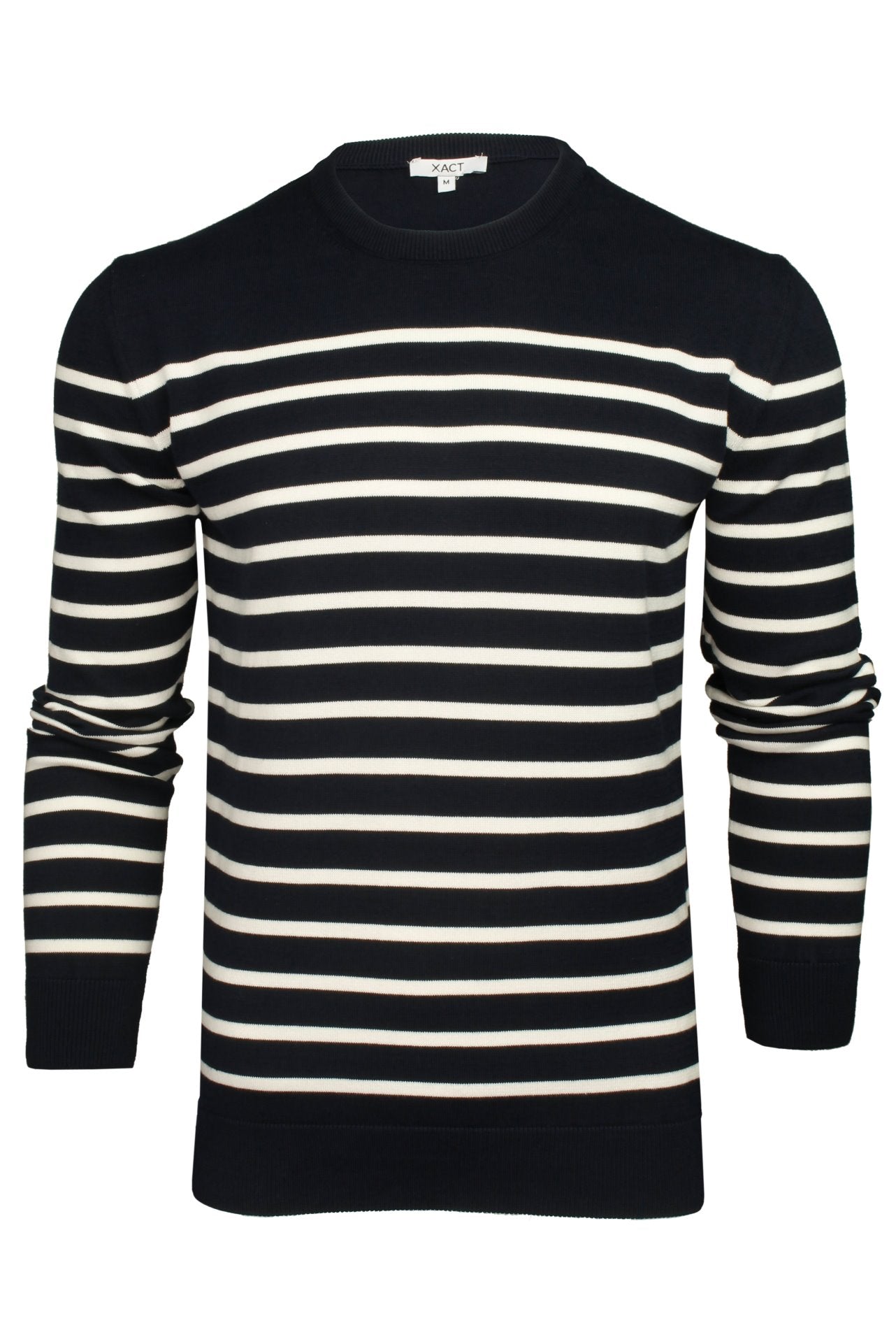 Xact Mens Breton Stripe Pure Cotton Jumper