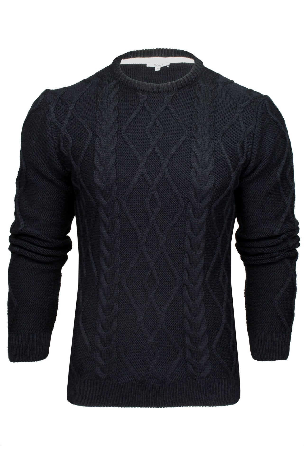 Xact Mens Cable Knit Crew Neck Jumper