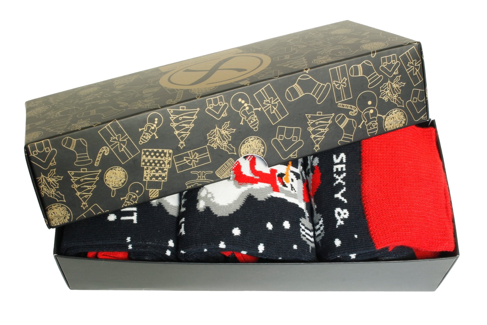 Xact Mens Christmas Xmas Socks Gift Box - UK 7-11 (3-Pack)