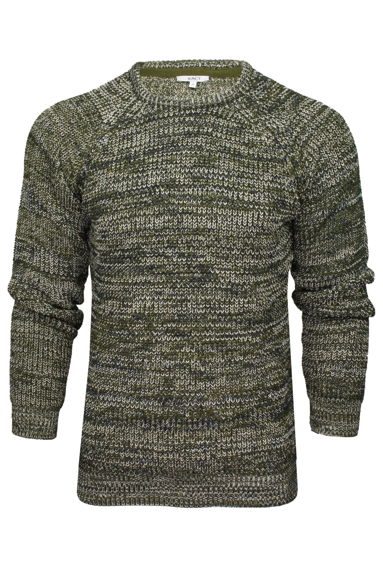 Xact Mens Jumper Fashion Chunky Fisherman Fleck Knit