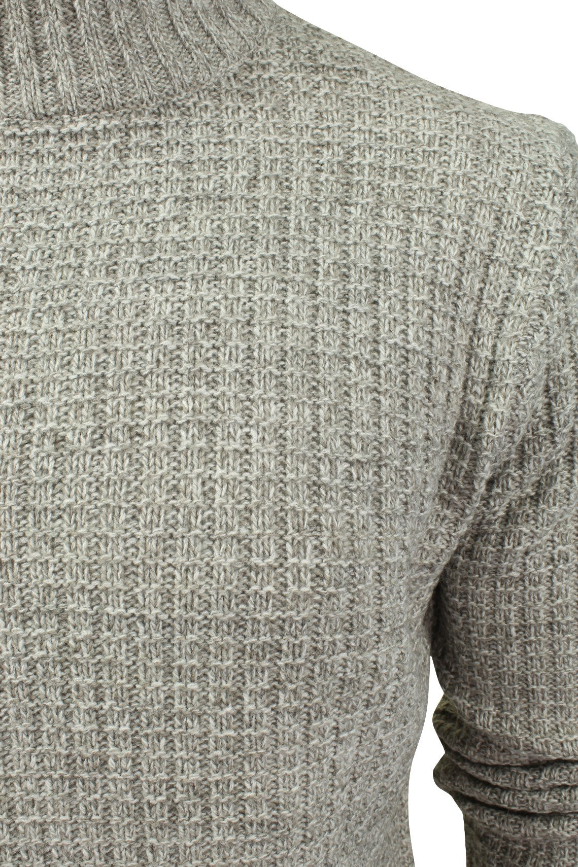 Xact Mens Textured Knit Turtle Neck Jumper