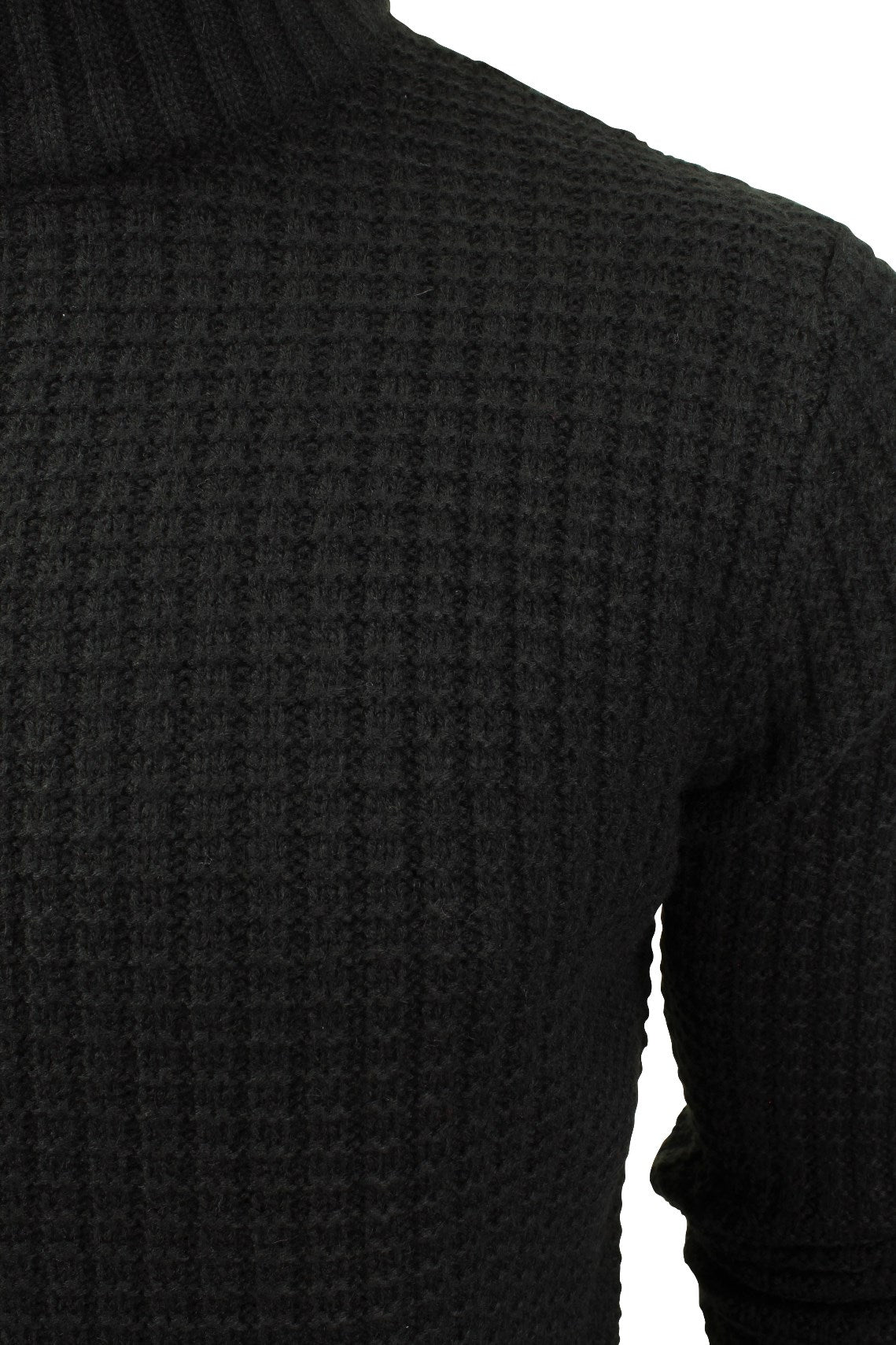 Xact Mens Textured Knit Turtle Neck Jumper