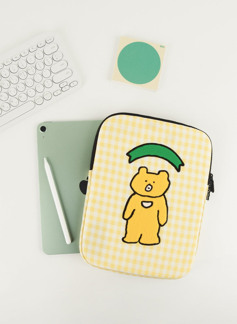 Yellow Bear Laptop Sleeves 11 for iPad 13 inch Cases Protective Covers Purses Skins Handbags Square Cushion Carrying Pouches Des