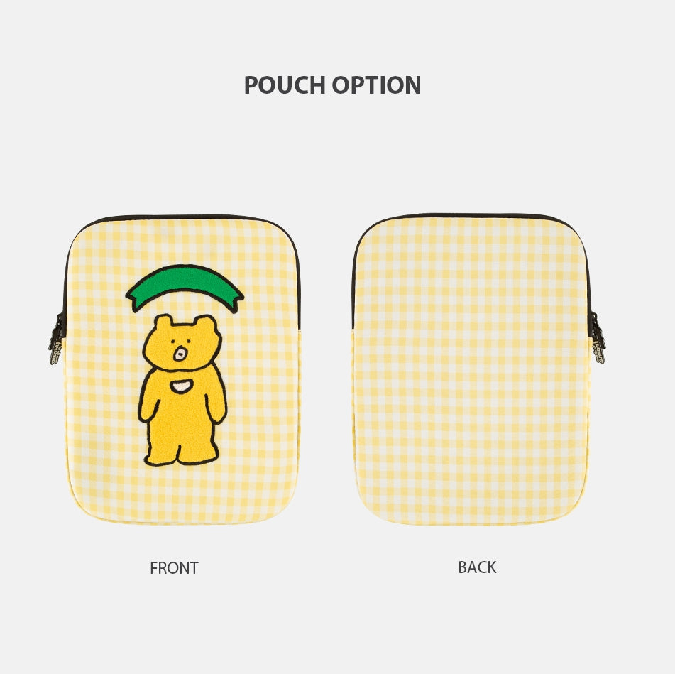 Yellow Bear Laptop Sleeves 11 for iPad 13 inch Cases Protective Covers Purses Skins Handbags Square Cushion Carrying Pouches Des