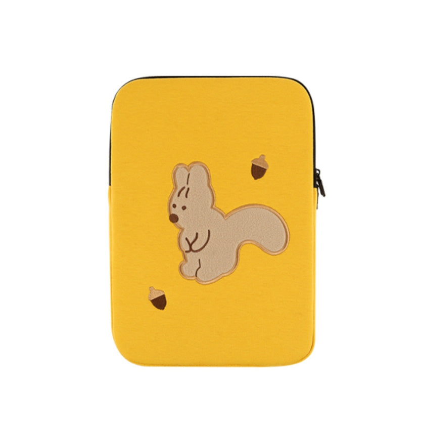 Yellow Orange Squirrel Acorn Laptop Sleeves iPad 11 13 15 inch Cases Protective Covers Purses Skins Handbags Square Cushion Carr