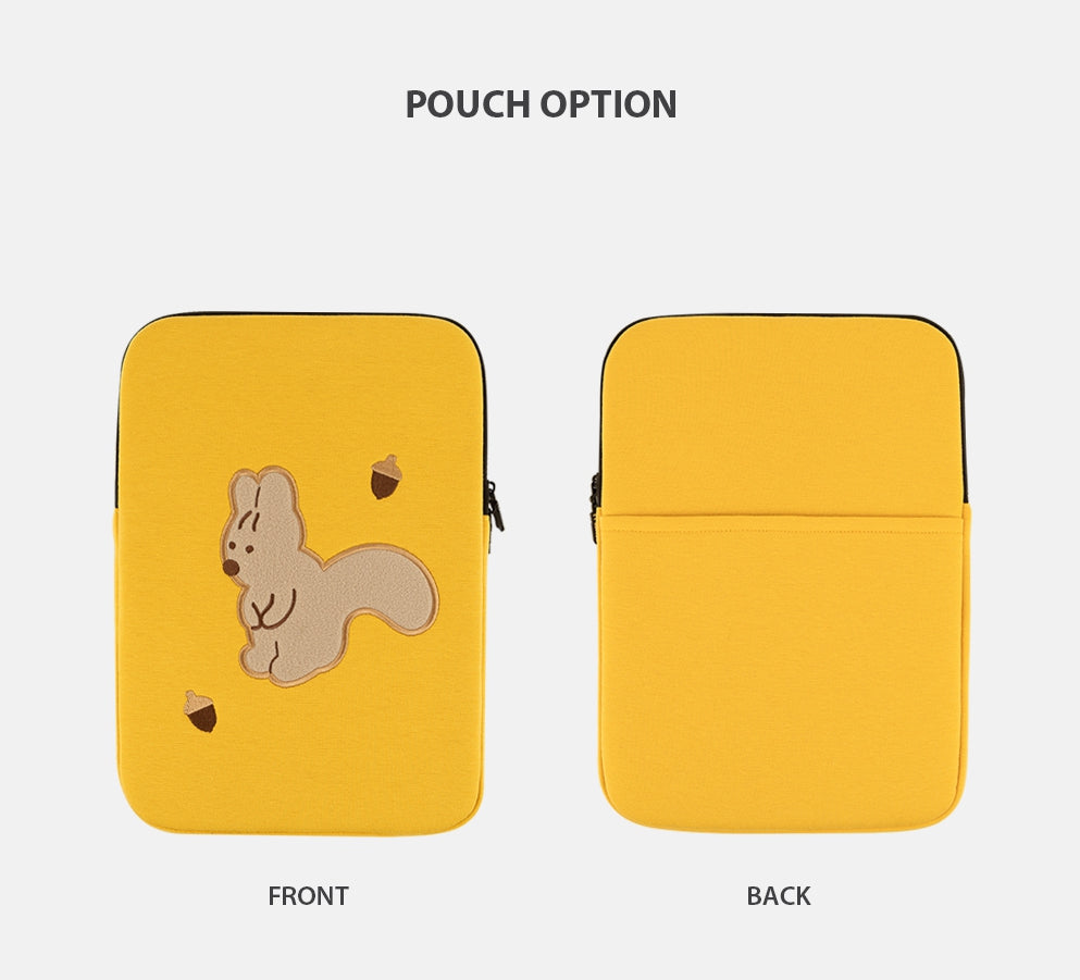 Yellow Orange Squirrel Acorn Laptop Sleeves iPad 11 13 15 inch Cases Protective Covers Purses Skins Handbags Square Cushion Carr